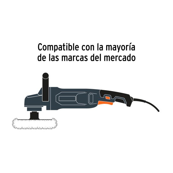 104003 - Borla p/pulir de lana trenzada de 7' hook<(>&<)>loop, TRUPER