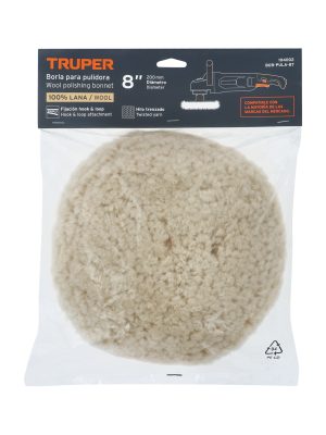BOR-PULA-8TE1.jpg 104002 - Borla p/pulir de lana trenzada de 8' hook<(>&<)>loop, TRUPER