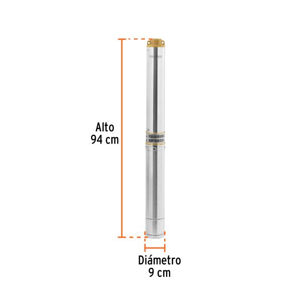 102977 - Bomba sumergible tipo bala, 2HP, uso agrícola, 220V, TRUPER