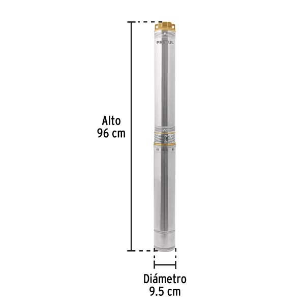 28201 - Bomba sumergible tipo bala, 2HP, uso agrícola, PRETUL