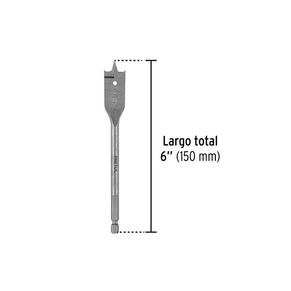 28102 - Broca plana de manita 3/4' para madera, Pretul