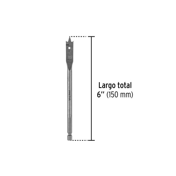 28099 - Broca plana de manita 7/16' para madera, Pretul