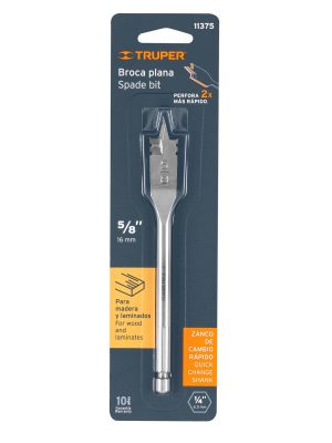 11375 - Broca plana de manita 5/8' para madera, Truper