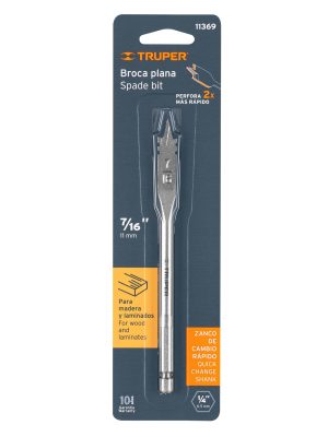 11369 - Broca plana de manita 7/16' para madera, Truper