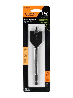 101516 - Broca plana de manita 1-1/4' para madera, Truper Expert