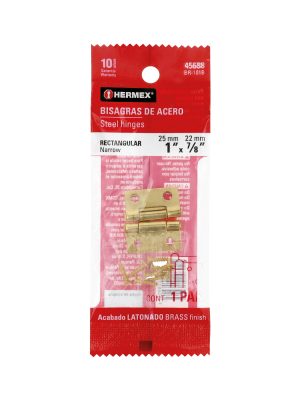 45688 - Bolsa con 2 bisagras rectangulares 1', acero latonado