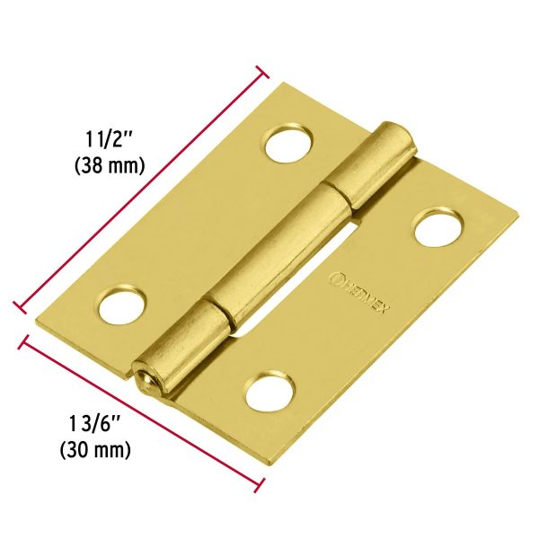 43206 - Bolsa con 2 bisagras rectangulares 1-1/2', acero latonado