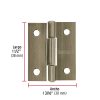 46910 - Bisagra rectangular 1-1/2' latón antiguo, HERMEX