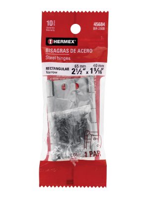 45684 - Bolsa con 2 bisagras rectangulares 2-1/2', acero pulido