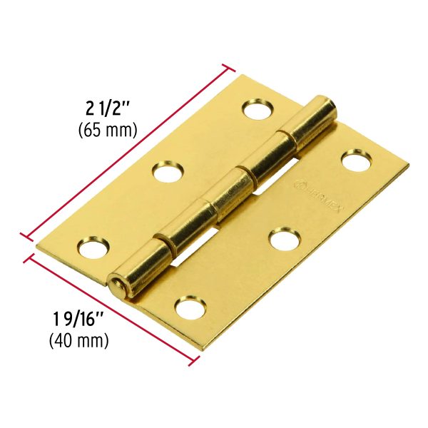 43195 - Bisagra rectangular 2-1/2' acero latonado, HERMEX