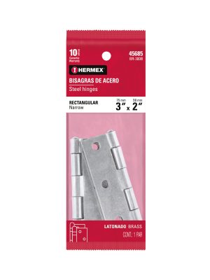 45685 - Bolsa con 2 bisagras rectangulares 3', acero pulido