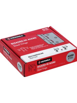 43189 - Bisagra rectangular 3' acero pulido, HERMEX
