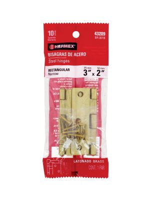 43209 - Bolsa con 2 bisagras rectangulares 3', acero latonado