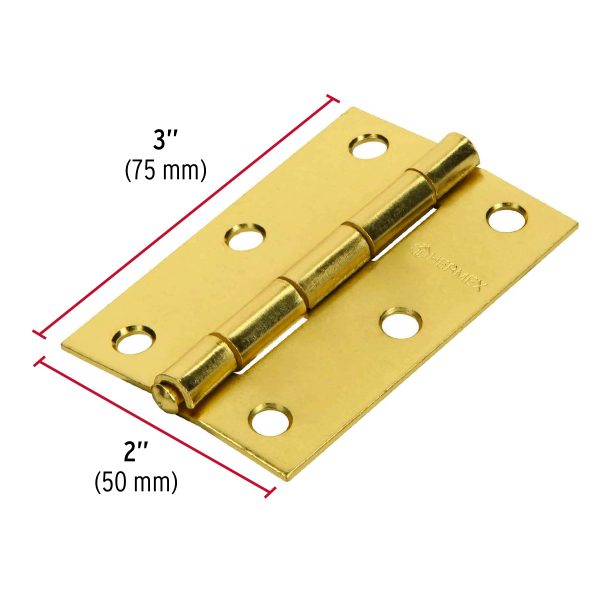 43209 - Bolsa con 2 bisagras rectangulares 3', acero latonado