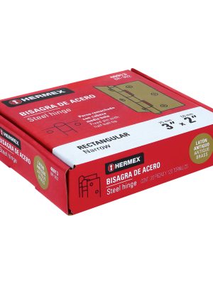 46913 - Bisagra rectangular 3' latón antiguo, HERMEX