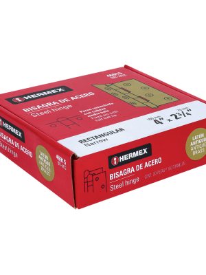 46915 - Bisagra rectangular 4' latón antiguo, HERMEX