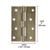 46915 - Bisagra rectangular 4' latón antiguo, HERMEX