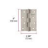 43205 - Bisagra rectangular 4' acero inoxidable, HERMEX