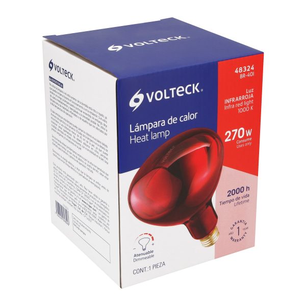 48324 - Lámpara incandescente de calor, BR40 270 Watts, rojo