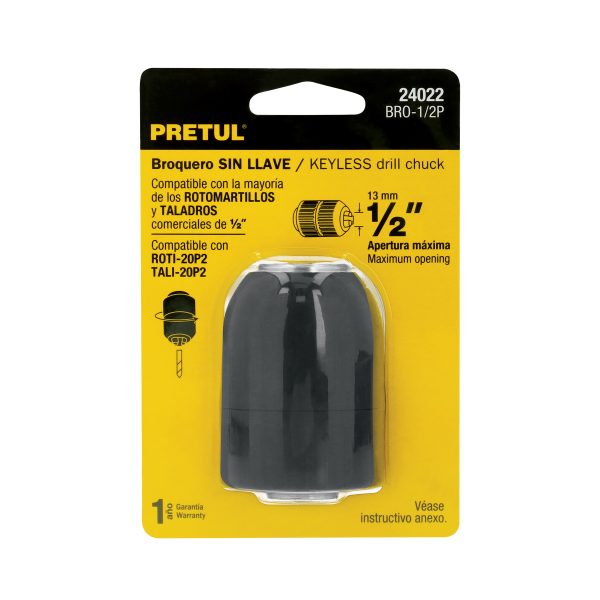 24022 - Broquero 1/2' sin llave, para máquinas inalámbricas, PRETUL