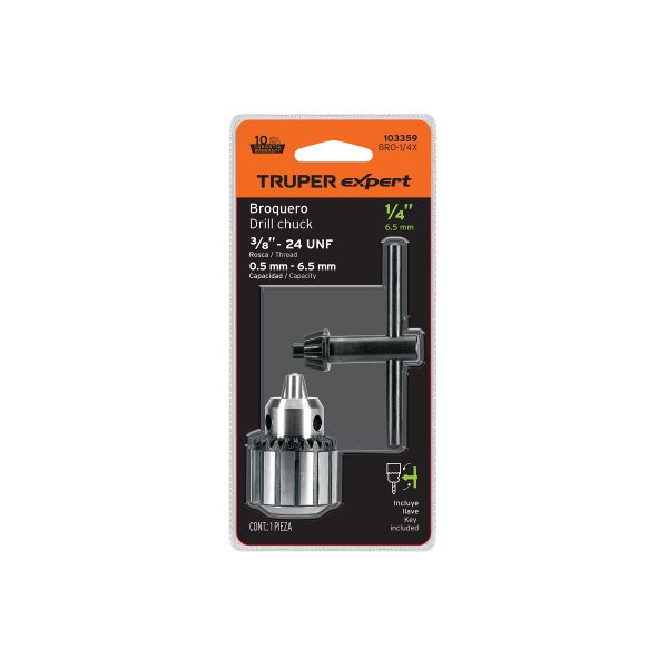 103359 - Broquero 1/4' con llave, cuerpo estriado, TRUPER EXPERT