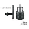 27037 - Broquero 3/8' con llave, cuerpo moleteado, PRETUL