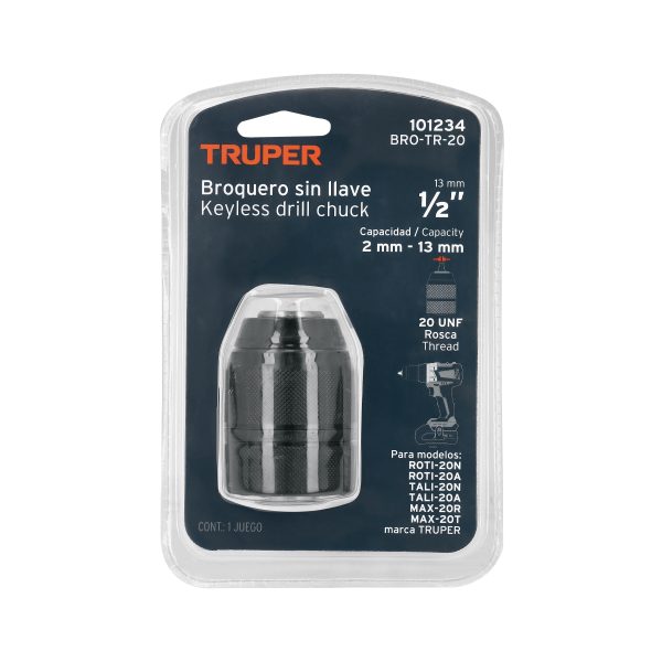 101234 - Broquero 1/2' sin llave, para máquinas inalámbricas, TRUPER