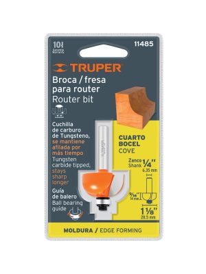 11485 - Broca para router, bocel cuarto, 1-1/8' con balero, Truper