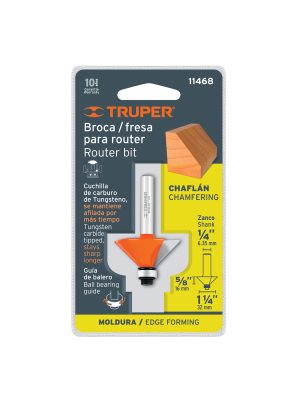 BROU-CH1-1-4XE1.jpg 11468 - Broca para router, chaflán, 1-1/4' con balero, Truper
