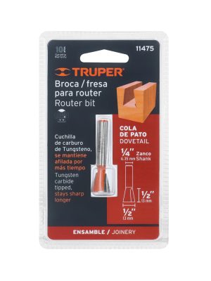 11475 - Broca para router, cola de pato, 1/2', Truper