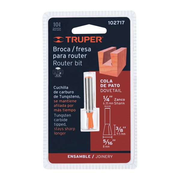 102717 - Broca para router, cola de pato, 5/16', Truper