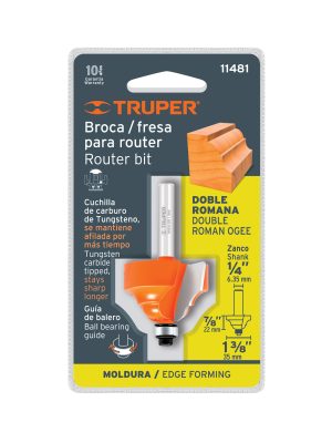 11481 - Broca para router, doble romana, 1-3/8' con balero, Truper