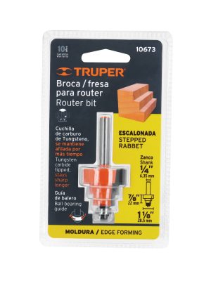 10673 - Broca para router, escalonada, 1-1/8', con balero, Truper