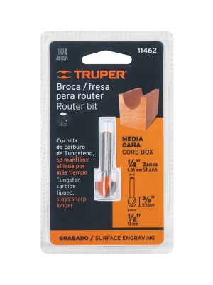 11462 - Broca para router, media caña, 1/2', Truper