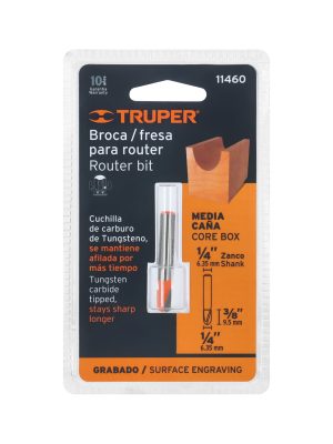 11460 - Broca para router, media caña, 1/4', Truper