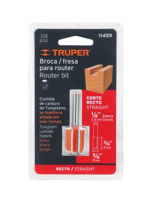 11459 - Broca para router, recta 2 filos, 3/4', Truper