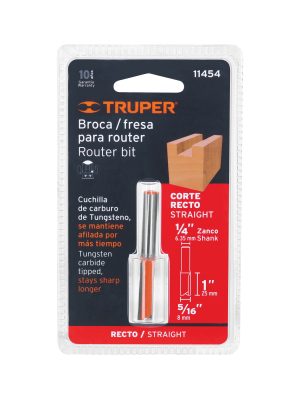 11454 - Broca para router, recta 2 filos, 5/16', Truper