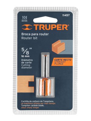11457 - Broca para router, recta 2 filos, 5/8', Truper