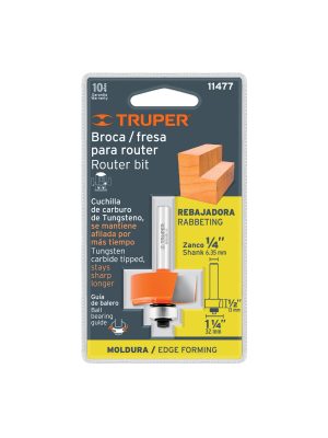 11477 - Broca para router, rebajado, 1-1/4' con balero, Truper