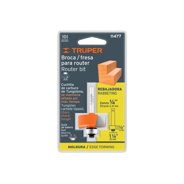 11477 - Broca para router, rebajado, 1-1/4' con balero, Truper