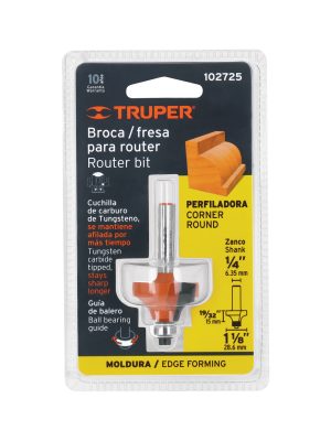 102725 - Broca para router, redondeado con moldura, 1-1/8' con balero