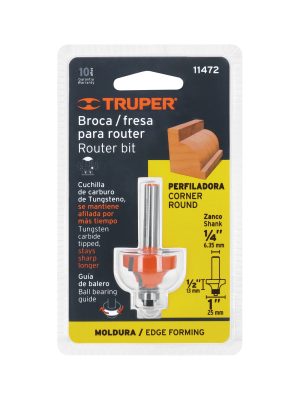 BROU-RM1XE1.jpg 11472 - Broca para router, redondeado con moldura, 1' con balero