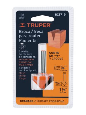 BROU-V1-1-8E1.jpg 102719 - Broca para router, corte en 'V', 1-1/8', Truper