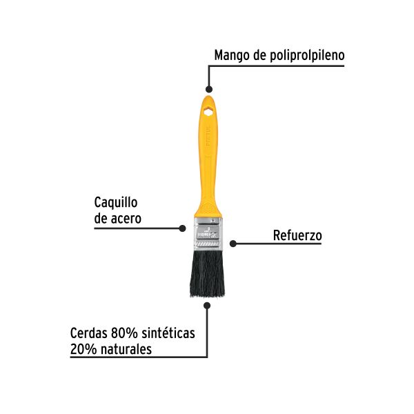 21532 - Brocha uso general de 1/2' con mango de plástico, Pretul