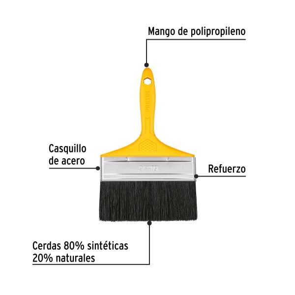 21531 - Brocha uso general de 6' con mango de plástico, Pretul