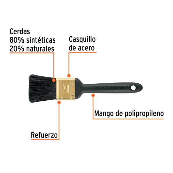 17861 - Brocha profesional de 1-1/2' mango de plástico, Expert