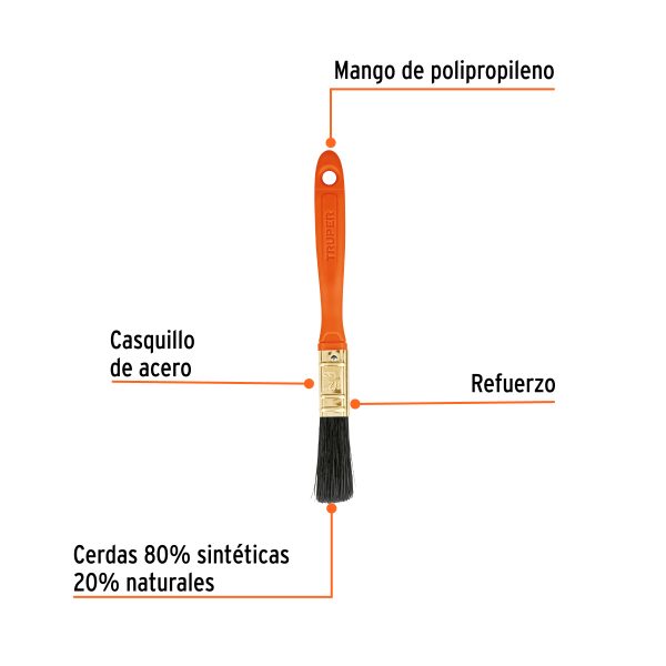 14480 - Brocha profesional de 1/2' con mango de plástico, Truper