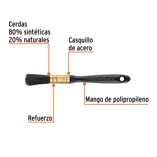 17849 - Brocha profesional de 1/2' mango de plástico, Truper Expert