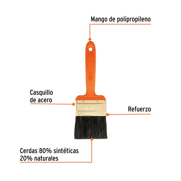 14484 - Brocha profesional de 2-1/2' con mango de plástico, Truper