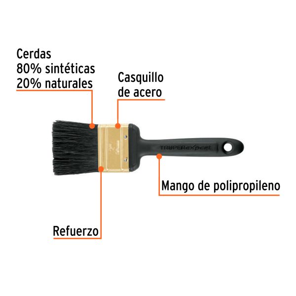 17862 - Brocha profesional de 2' mango de plástico, Truper Expert